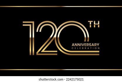 120th anniversary logo design with double line concept. Logo Vector Illustration