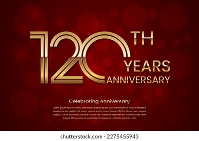120 Aniversario. Diseño del logo de aniversario con concepto de doble línea. Plantilla de vectores de logotipos