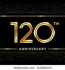 120th Anniversary Logotype. Golden Anniversary template design for celebration event, invitation card, greeting card, flyer, banner, poster, double line logo, vector illustration