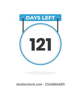 121 Days Left Countdown for sales promotion. 121 days left to go Promotional sales banner