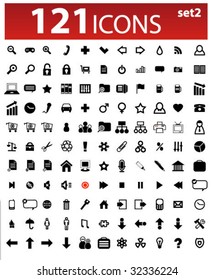 121 vector Icons for Web Applications.