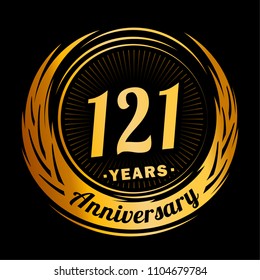 121 years anniversary. Anniversary logo design. 121 years logo.