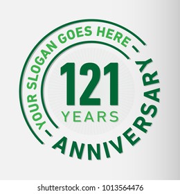 121 years anniversary logo template. Vector and illustration.