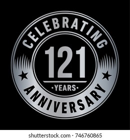 121 years anniversary logo template. Vector and illustration.
