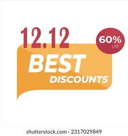 12.12 best discount editable text style effect themed december sales promotion