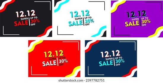 12.12 Big Sale Special Offer Banner Poster Marketing Business Advertisment For Social Media Vector