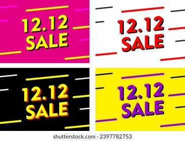 12.12 Big Sale Special Offer Banner Poster Marketing Business Advertisment For Social Media Vector