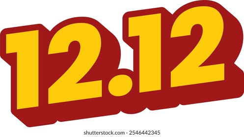 12.12 December shopping day sale baner, perfect for e-commerce flash sale dicsount promotions seasonal marketing and holiday campaigns