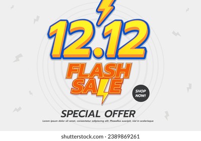 12.12 discount illustration design, shopping day, promotion, ads, banner, poster, super market, shop store, mini mart. 