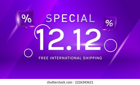 12.12 discount special template design. year-end shopping month theme. december shopping