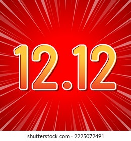 12.12 last month of the year online sale. Special day 12.12 Shopping day sale poster or flyer design.