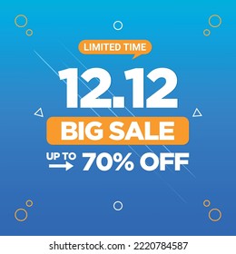 12.12 Limited time big sale banner template design.