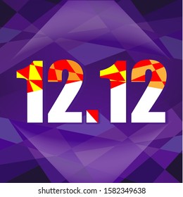 12.12 MIDNIGHT Sale. sale banner discount, Big Sale poster or flyer design. Grand year end sale banner. Web