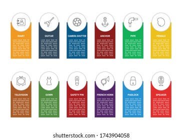 12-12 Mix Web Line Icons with name for Website, Application And Software Designing.