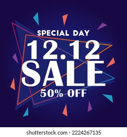 12.12 online shopping day sale banner vector template