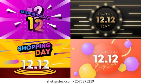 12.12 Sale Web Banner Background Illustration in Set