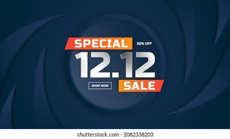 12.12 sales promotion banner design template vector