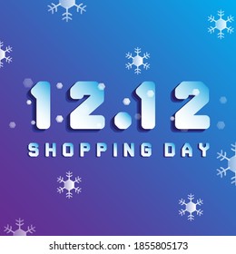 12.12 Shopping day abstract background, Vector Banner for shop.	