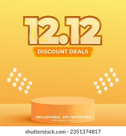 1212 shopping day festival flyer and banner text effect
