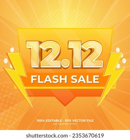 1212 shopping day festival flyer and banner text effect