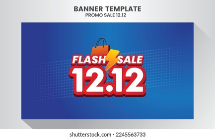 12.12 Shopping Day Flash Sale Super Sale Banner Template design special offer discount