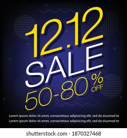 12.12 Shopping day sale banner or poster design. 