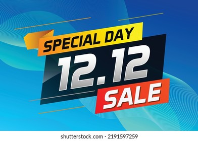 12.12 Shopping day sale banner background 12 December sale poster template vector illustration	
 for use landing page, template, ui, web, mobile app, poster, banner, flyer, background