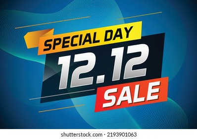 12.12 Shopping day sale banner background 12 December sale poster template vector illustration	
 for use landing page, template, ui, web, mobile app, poster, banner, flyer, background