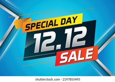 12.12 Shopping day sale banner background 12 December sale poster template vector illustration	
 for use landing page, template, ui, web, mobile app, poster, banner, flyer, background