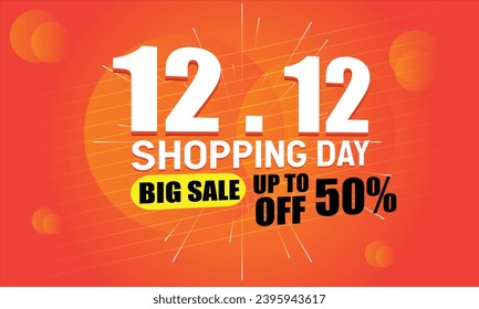 12.12 Shopping Day Sale Banner Template design special offer 50% discount, 12 December sales banner template design for social media and website. editable eps file