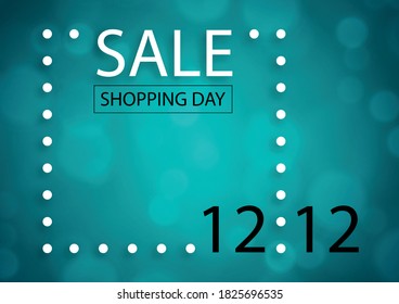 12.12 Shopping day sale poster or flyer design on color background for banner, poster or web site for the global shopping world singe’s day 12 of december for online sales.