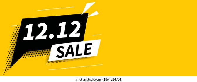 12.12 Shopping day sale poster or flyer design. 12.12 Crazy sales online. EPS 10