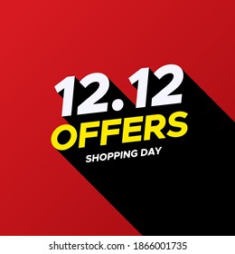 12.12 Shopping day sale poster or flyer design. 12.12 Crazy sales online. EPS 10