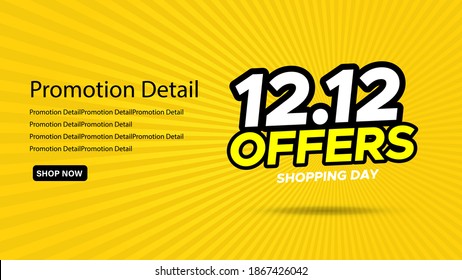 12.12 Shopping day sale poster or flyer design. 12.12 Crazy sales online. EPS 10