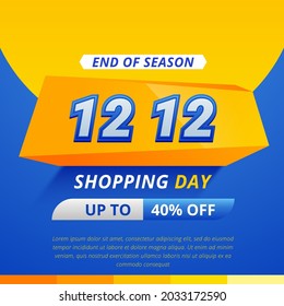 12.12 Shopping day sale poster or flyer design