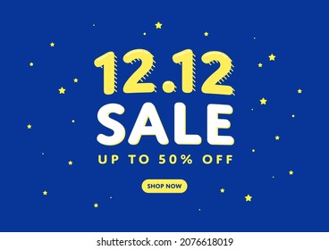 12.12 Shopping day sale poster or banner design.