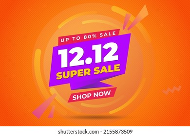 12.12 Shopping day sale poster or flyer design. 12.12 Crazy sales online. EPS 10