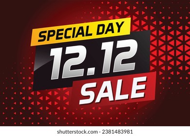 12.12 Special day sale word concept vector illustration with ribbon and 3d style for use landing page, template, ui, web, mobile app, poster, banner, flyer, background, gift card, coupon