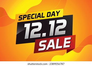 12.12 Special day sale word concept vector illustration with ribbon and 3d style for use landing page, template, ui, web, mobile app, poster, banner, flyer, background, gift card, coupon