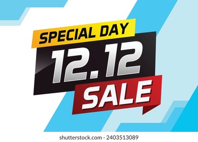 12.12 Special day sale word concept vector illustration with ribbon and 3d style for use landing page, template, ui, web, mobile app, poster, banner, flyer, background, gift card, coupon
