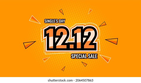 12.12 special sale,singles day sale,web banner, template.Crazy sales 12.12 Shopping day sale promotion