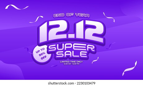 1212 Super Sale Banner Vorlage. Verkaufs- und Rabattbanner-Vorlage mit abstraktem Hintergrund