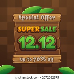 12.12 Super sale discount banner template promotion design