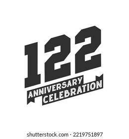 122 Anniversary Celebration greetings card,  122nd years anniversary