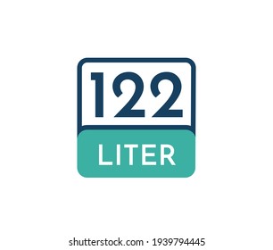 122 liters icon vector illustration