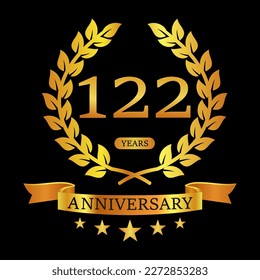 122 th Anniversary logo template illustration. suitable for you