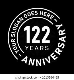 122 years anniversary logo template. Vector and illustration.