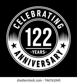 122 years anniversary logo template. Vector and illustration.