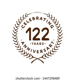 122 years design template. 122nd vector and illustration.