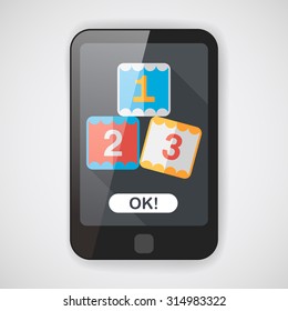 123 blocks flat icon with long shadow,eps10